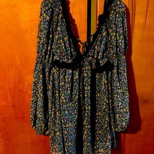 FP Movement by Free People Floral Midi Dress - Black and Multicolor